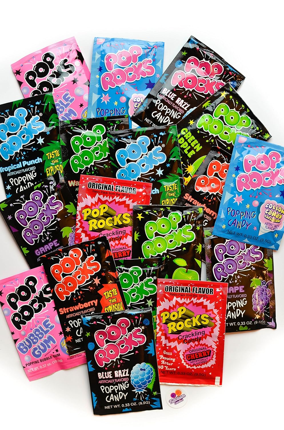 Pop Rocks Candy Ultimate 9 Flavor Assortment Bulk 18 Packs Total With Licensed Sticker